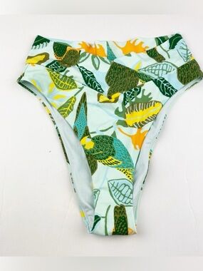 Aerie Crossover High Cut Cheeky Tropical Print